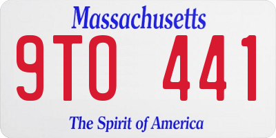 MA license plate 9TO441
