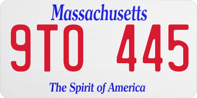 MA license plate 9TO445