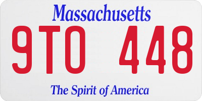 MA license plate 9TO448