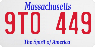 MA license plate 9TO449