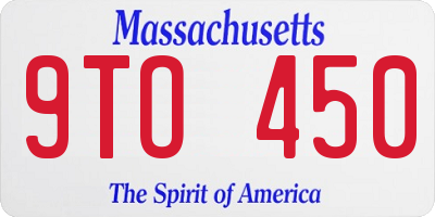 MA license plate 9TO450
