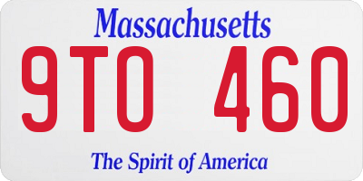 MA license plate 9TO460