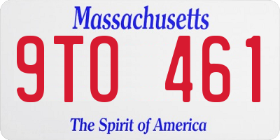 MA license plate 9TO461