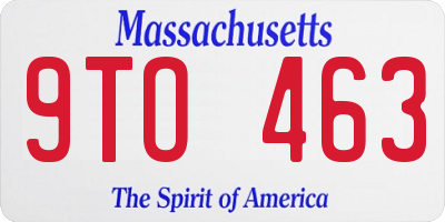 MA license plate 9TO463
