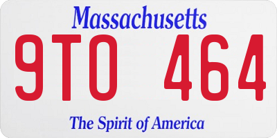 MA license plate 9TO464