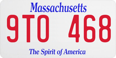 MA license plate 9TO468