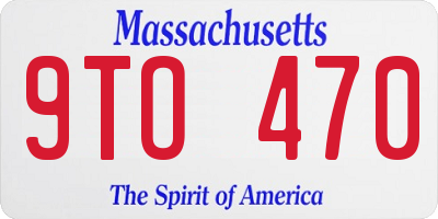 MA license plate 9TO470