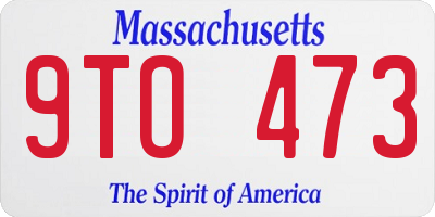 MA license plate 9TO473