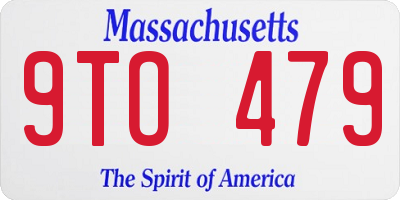 MA license plate 9TO479