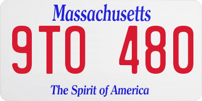 MA license plate 9TO480