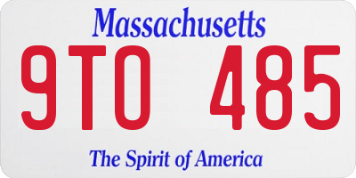 MA license plate 9TO485