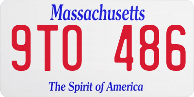 MA license plate 9TO486