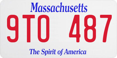 MA license plate 9TO487