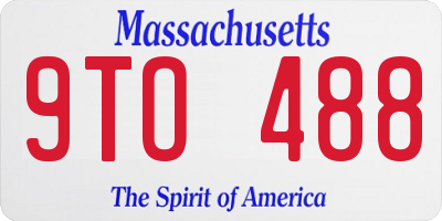 MA license plate 9TO488