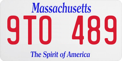 MA license plate 9TO489