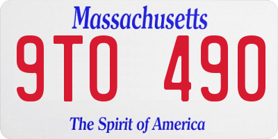MA license plate 9TO490