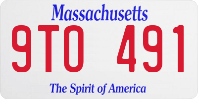MA license plate 9TO491