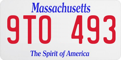 MA license plate 9TO493