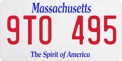 MA license plate 9TO495