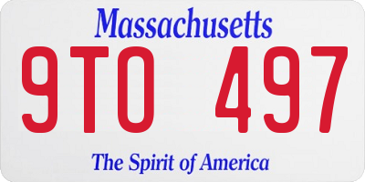 MA license plate 9TO497