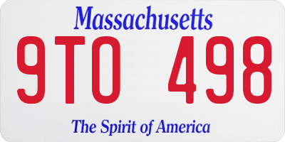 MA license plate 9TO498