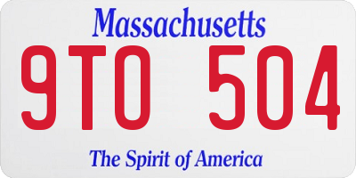 MA license plate 9TO504