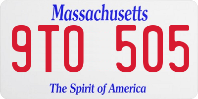 MA license plate 9TO505