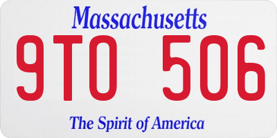 MA license plate 9TO506