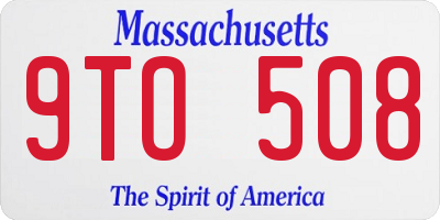 MA license plate 9TO508