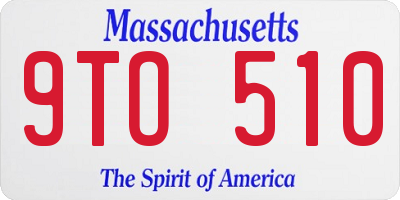 MA license plate 9TO510