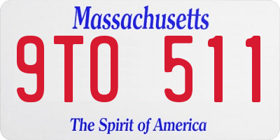 MA license plate 9TO511