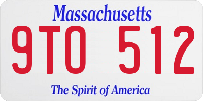 MA license plate 9TO512