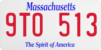 MA license plate 9TO513