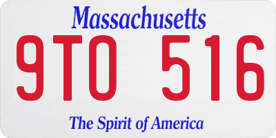 MA license plate 9TO516