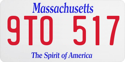 MA license plate 9TO517