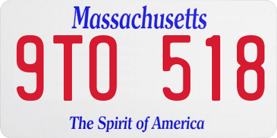 MA license plate 9TO518
