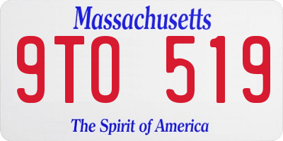 MA license plate 9TO519
