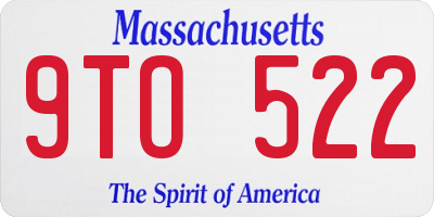 MA license plate 9TO522