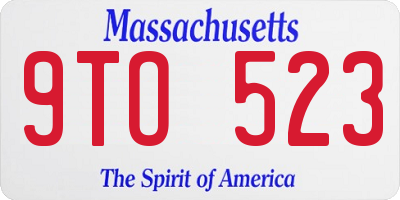 MA license plate 9TO523