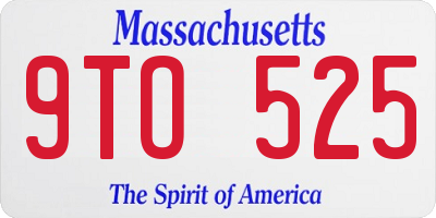 MA license plate 9TO525