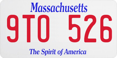 MA license plate 9TO526