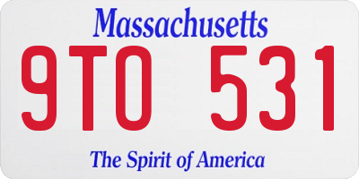 MA license plate 9TO531