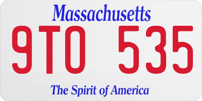 MA license plate 9TO535