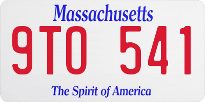 MA license plate 9TO541