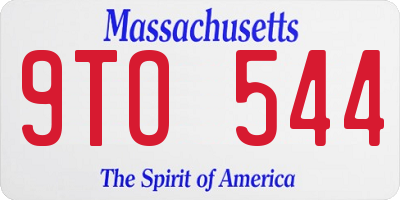 MA license plate 9TO544