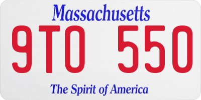 MA license plate 9TO550