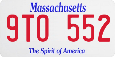 MA license plate 9TO552