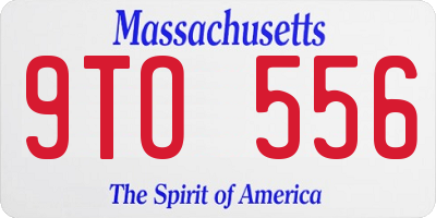 MA license plate 9TO556