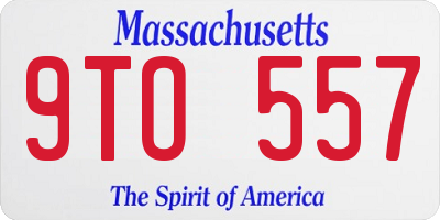 MA license plate 9TO557