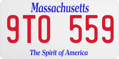 MA license plate 9TO559